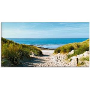 Artland Glasbild "Strand mit Sanddünen und Weg zur See", Strand, (1 St.)