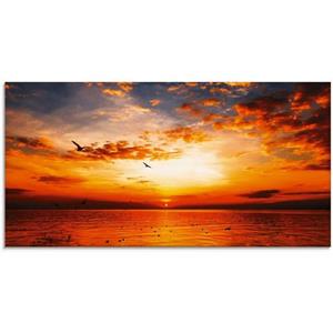 Artland Glasbild "Sonnenuntergang am Strand", Sonnenaufgang & -untergang, (1 St.)