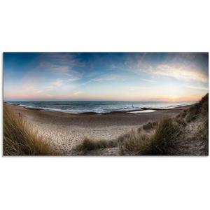 Artland Print op glas Strand en duinen aan de Hengistbury Head in verschillende maten