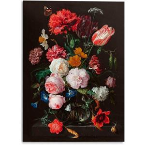 Reinders! Artprint op hout Stilleven bloemen in vaas Jan Davidsz de Heem