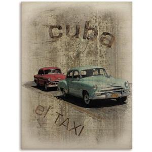 Artland Artprint op hout Cuba - De taxi