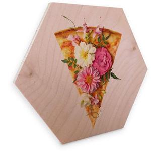 Wall-Art Holzbild "Blumen Pizza Holzbild Küche", (1 St.)