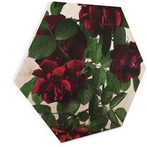 Wall-Art Holzbild "Blumen Holzbild Hexagon Rosen", (1 St.)