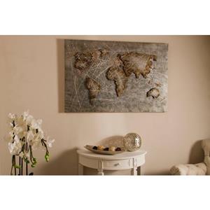 Myflair Möbel & Accessoires Leinwandbild "Canvas "Earth"", mit Metall, Motiv Weltkarte, 120x80 cm, Wohnzimmer