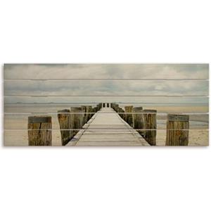 Artland Artprint op hout Pier in Watt