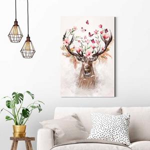 Reinders! Decoratief paneel Hirsch in Blumen