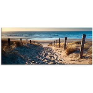 Artland Glasbild "Weg zum Nordseestrand Sonnenuntergang", Strand, (1 St.)