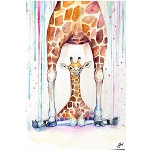 Reinders! Poster Giraffen Marc Allante - Kleurrijk - Babykamer