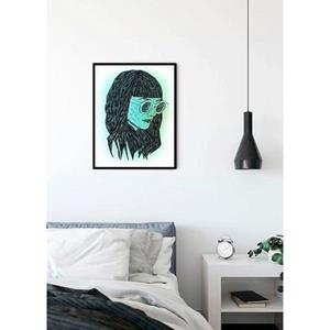 Komar Poster Grid green Hoogte: 70 cm