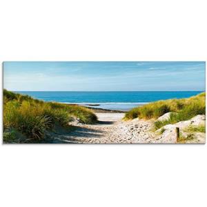 Artland Glasbild "Strand mit Sanddünen und Weg zur See", Strand, (1 St.)