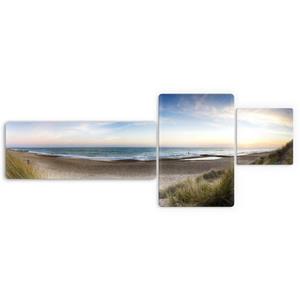 Wall-Art Print op glas Strandpanorama 3-delig