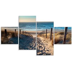 Artland Print op glas Weg naar het Noordzeestrand zonsondergang in verschillende maten