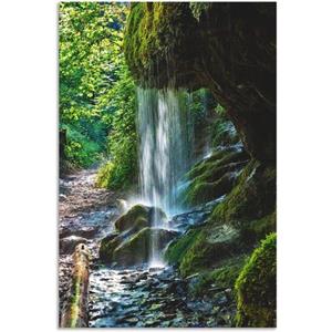 Artland Artprint Met mos bedekte waterval als artprint van aluminium, artprint op linnen, muursticker of poster in verschillende maten