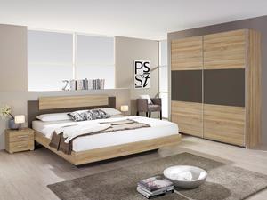 Mobistoxx Complete slaapkamer BORBASO 160x200 cm sonoma eik/lava grijs