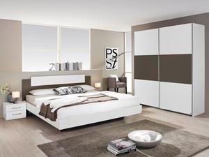 Mobistoxx Complete slaapkamer BORBASO 160x200 cm wit/lava grijs