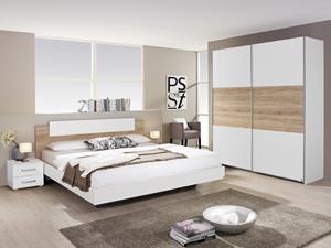 Mobistoxx Complete slaapkamer BORBASO 160x200 cm sanremo eik/wit