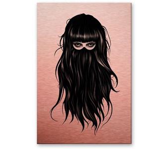 Wall-Art Metalen artprint Kopereffect metalen bord It Girl (1 stuk)