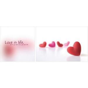 Queence Artprint op linnen Love is Life set van 2 (set)