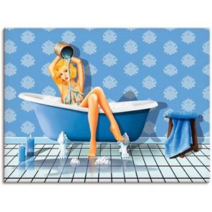 Artland Artprint De sexy blauwe badkamer als artprint van aluminium, artprint op linnen, muursticker of poster in verschillende maten