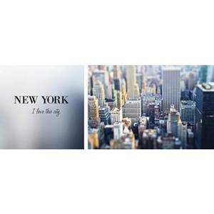 Queence Artprint op linnen New York set van 2 (set)