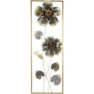 I.GE.A. Wandbild "Metallbild Blumen", Wanddeko, Metall, Wandskulptur
