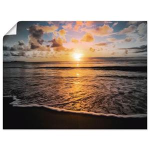 Artland Artprint Tropische zonsondergang aan het strand als artprint op linnen, muursticker of poster in verschillende maten