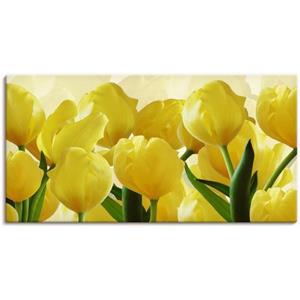 Artland Artprint Tulpenveld geel als artprint van aluminium, artprint op linnen, muursticker of poster in verschillende maten