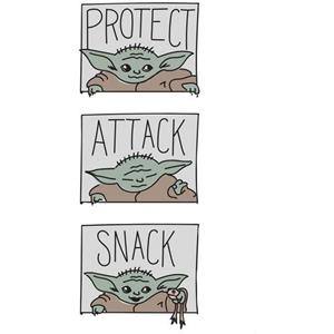Komar Wandbild "Mandalorian The Child Protect Attack Snack", Disney-Star Wars, (1 St.), Kinderzimmer, Schlafzimmer, Wohnzimmer