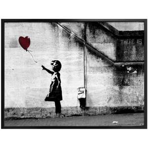 Wall-Art Poster Graffiti afbeelding Girl with balloon Poster, artprint, wandposter (1 stuk)