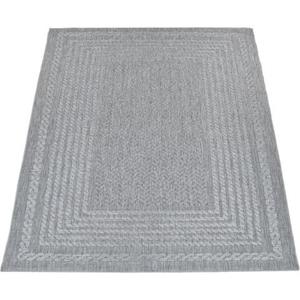 Paco Home Vloerkleed Liege 390 Platweefsel, gemêleerde sisal look, met randdessin, geschikt voor buiten