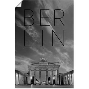 Artland Artprint Brandenburger Tor in Berlijn als artprint van aluminium, artprint op linnen, muursticker of poster in verschillende maten