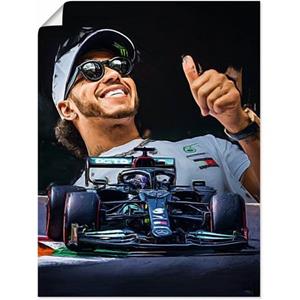 Artland Artprint Sir Lewis Hamilton alias LH44 als artprint van aluminium, artprint op linnen, muursticker of poster in verschillende maten