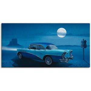 Artland Artprint Blauwe nacht op Route 66 als artprint op linnen, muursticker of poster in verschillende maten