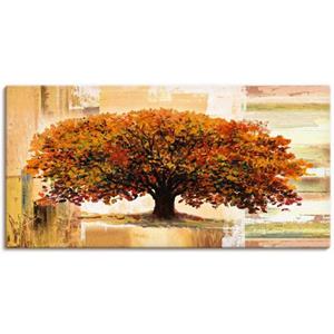 Artland Artprint Herfstboom op abstracte achtergrond als artprint van aluminium, artprint op linnen, muursticker of poster in verschillende maten