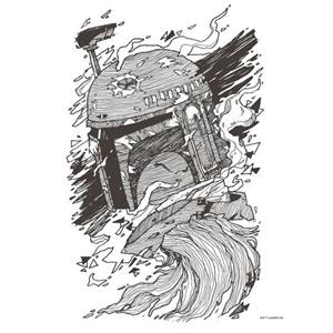 Komar Artprint Star Wars Boba Fett Drawing