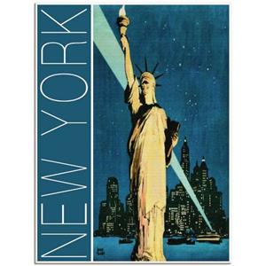 Artland Artprint New York vintage reisaffiche als artprint van aluminium, artprint op linnen, muursticker of poster in verschillende maten