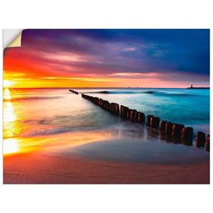 Artland Artprint Oostzee met mooie zonsopkomst als artprint van aluminium, artprint op linnen, muursticker of poster in verschillende maten