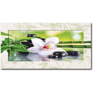 Artland Artprint Spa stenen bamboe takjes orchidee gebogen 3d-optiek