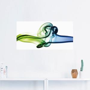 Artland Artprint Botsing van blauw en groen als artprint van aluminium, artprint op linnen, muursticker of poster in verschillende maten