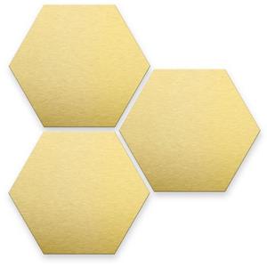 Wall-Art Metalen artprint Set van 3, geometrische goudkleurige wanddecoratie (set, 3 stuks)