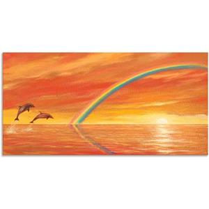 Artland Artprint Regenboog boven de zee als artprint van aluminium, artprint op linnen, muursticker of poster in verschillende maten