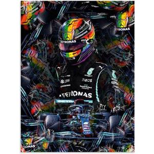 Artland Artprint Sir Lewis Hamilton motorsportlegende als artprint van aluminium, artprint op linnen, muursticker of poster in verschillende maten