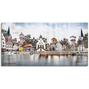 Artland Artprint Lingen Eems skyline collage als artprint op linnen, muursticker of poster in verschillende maten