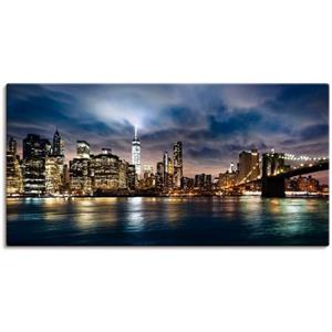 Artland Artprint Zonsopkomst boven Manhattan als artprint van aluminium, artprint op linnen, muursticker of poster in verschillende maten