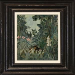 Queence Artprint op linnen Junglekleur