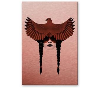 Wall-Art Metalen artprint Adelaar dark Cardinal metalen schild (1 stuk)