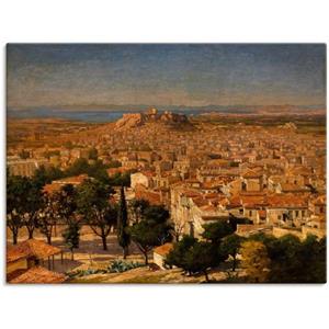 Artland Artprint Blik op Athene met de Akropolis. als artprint op linnen, muursticker of poster in verschillende maten