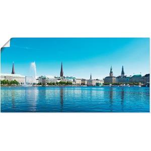 Artland Artprint Hamburg Alsterpanorama als artprint van aluminium, artprint op linnen, muursticker of poster in verschillende maten