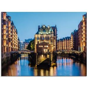 Artland Print op glas Hamburg Waterkasteel in Speicherstadt 2 in verschillende maten