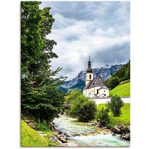 Artland Artprint Parochiekerk Sint Sebastian in Ramsau als artprint van aluminium, artprint op linnen, muursticker of poster in verschillende maten